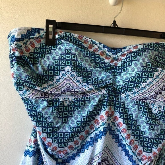 Liz Claiborne Aqua Blue Plus Swim Tankini 24W - Picture 3 of 8